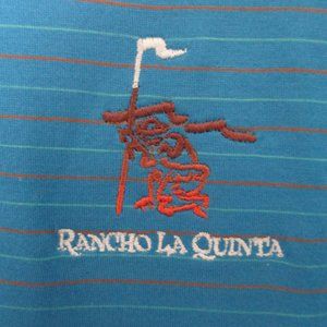 Peter Millar Mens S/S "Rancho La Quinta" C.C. (CA) Blue Cotton Golf Polo Shirt-L